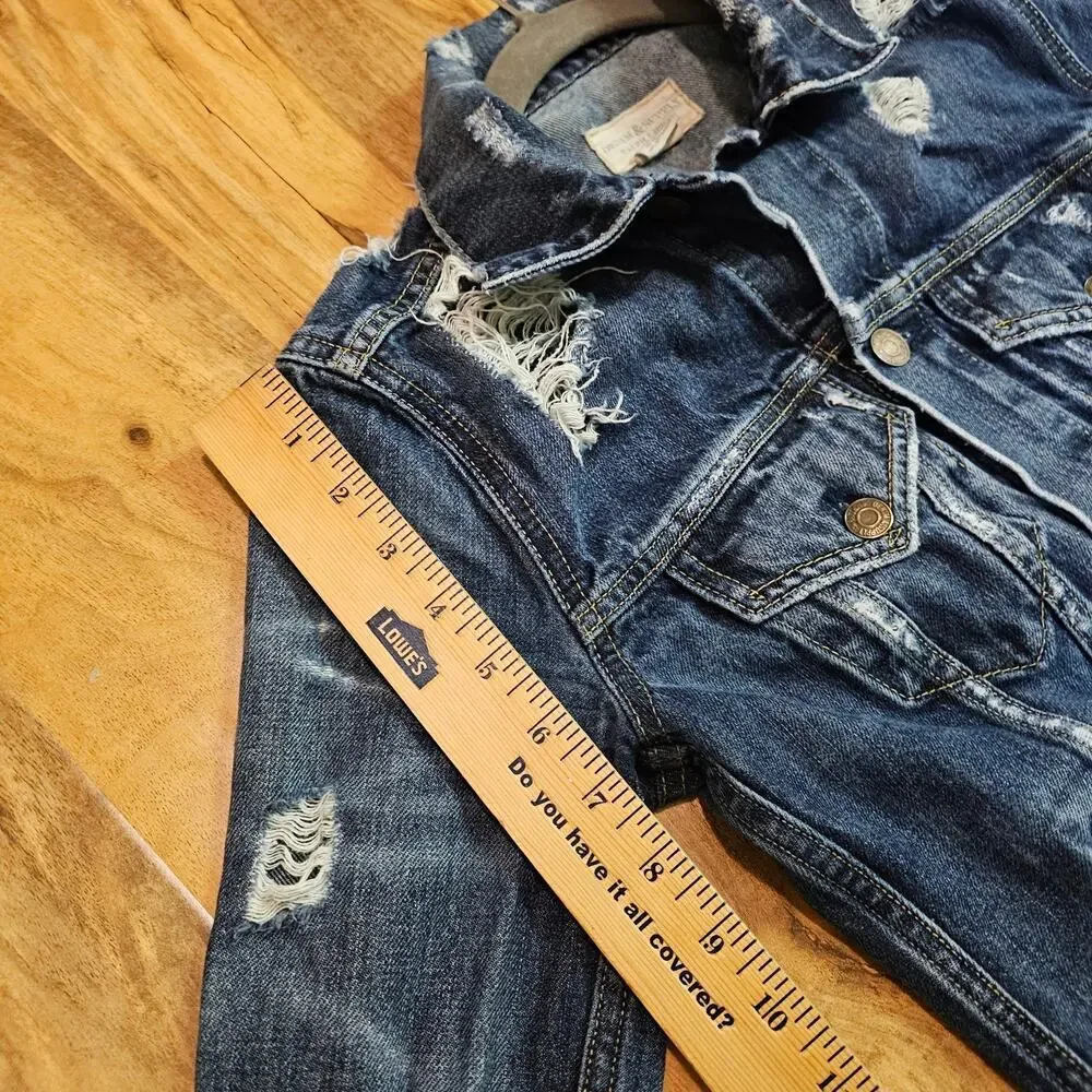 Denim and Supply Ralph Lauren Vintage Truckers‎ XS jean Jacket. Heavy distressed